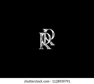 RR Letter Vintage Distressed Logo Design