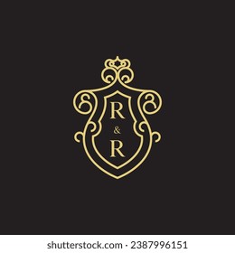 RR line vintage initial logo in high quality professional design that will print well across any print media