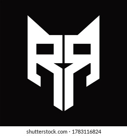 RR Logo monogram with fox head shape design template