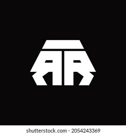 RR Logo monogram with octagon shape style design template on black background