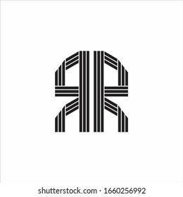 RR Logo monogram outline style linked isolated on white background