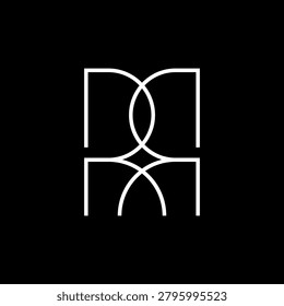 RR mirror monogram minimalist logo