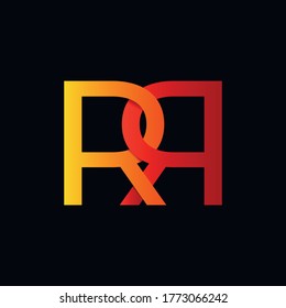 RR modernes und kreatives Logo-Design mit Farbverlauf-Farbe