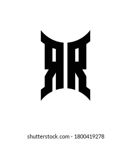 RR-Monogramm-Logo mit geschwungener Seitendesign-Vorlage