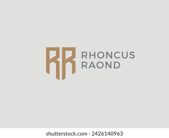 RR. Monogram of Two letters R and R. Luxury, simple, minimal and elegant RR logo design. Vector illustration template.