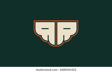 RR monogram vector logo design with outline