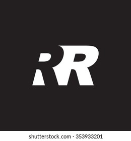 RR negative space letter logo black background