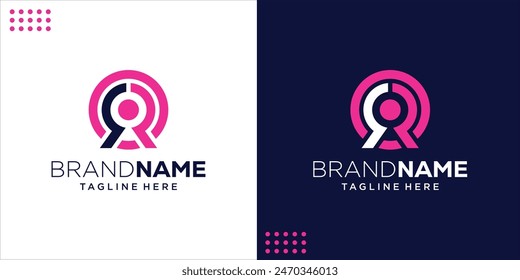 PERSONAS RR Tecnología Logo creativo, Inspiración de diseño, Ilustración, Vector