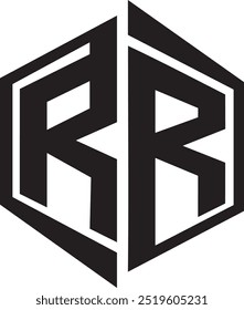 RR Polygon logo design, icon, symbol, vector file 