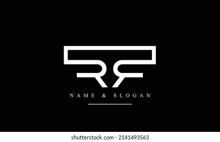 Monograma del logotipo de letras abstractas RR