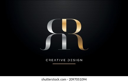 RR or R Alphabet Letters Abstract Icon Logo Vector	
