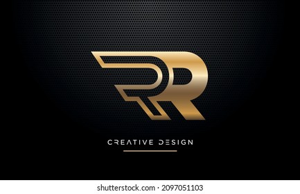 RR or R Alphabet Letters Abstract Icon Logo Vector	

