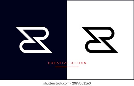 RR or R Alphabet Letters Abstract Icon Logo Vector	
