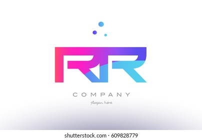rr r  creative pink purple blue modern dots creative alphabet gradient company letter logo design vector icon template