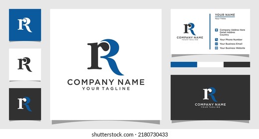 RR or R letter logo design template vector