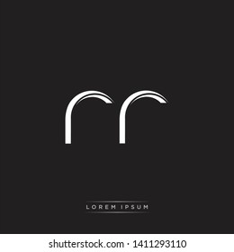 rr r logo Initial Letter Split Lowercase Modern Isolated on Black White