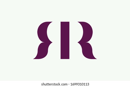 RR or R Uppercase Letter Initial Logo Design, Vector Template