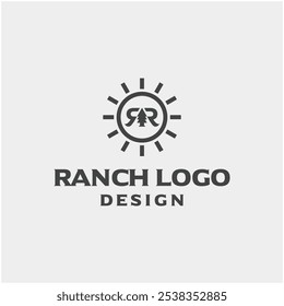 RR Ranch Logo Design Vector