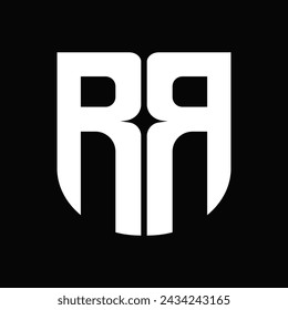 RR shield logo . double R in the shield with clean and modern design