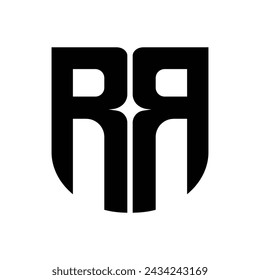 RR shield logo . double R in the shield with clean and modern design