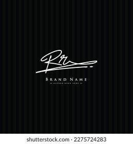 RR Simple Signature Logo - Handwritten Vector Template for R and R Logo