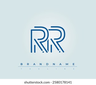 RR Technology Letter Logo Template. This tech letter logo is a graphic mark that uses letters to represent a technology company.