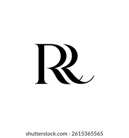 RR typography logo with classic modern style for signature symbol, personal brand, wedding monogram,
