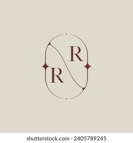 RR wedding classic in elegant monogram with high quality professional design that will print well