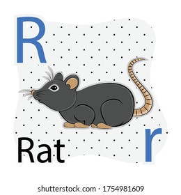 R-Rat. A-Z alphabet animal collection. learning and teaching materials. for the development of children. online learning.