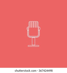 Rrecording studio microphone icon. Flat microphone illustration. 