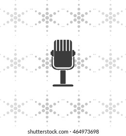 Rrecording studio microphone icon. Flat microphone illustration. 