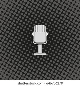 Rrecording studio microphone icon. Flat microphone illustration. 