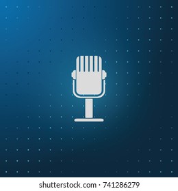 Rrecording studio microphone icon. Flat microphone illustration. 