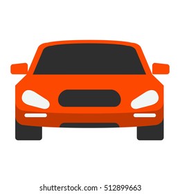 Rred car view flat style vector illustration