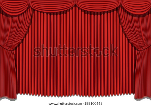 Rred Drapes Curtain No Mesh No Stock Vector Royalty Free 188100665
