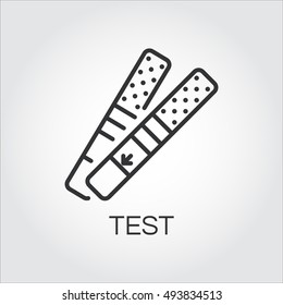 Rregnancy test. Simple black outline icon. Logo drawn in outline style. 
