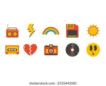 Rretro 90_s Sticker Element Set