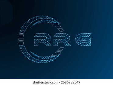 RRG low poly letter logo vector design. RRG lower poly logo design. Low poly logo.