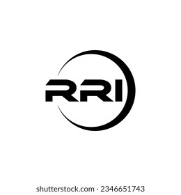RRI letter logo design in illustration. Vector logo, calligraphy designs for logo, Poster, Invitation, etc.
