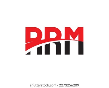 Ilustración del vector de diseño del logotipo inicial de la letra RRM