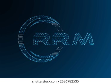 RRM low poly letter logo vector design. RRM lower poly logo design. Low poly logo.
