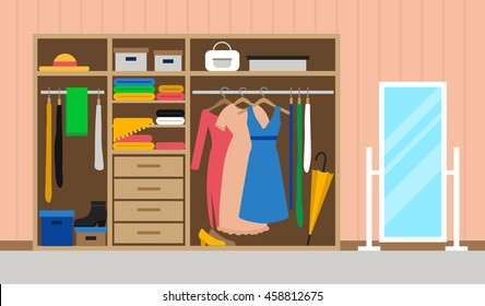 Rroom with wardrobe and mirror