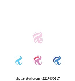 R,RR, Abstract initial monogram letter alphabet logo design