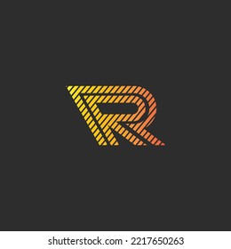 R,RR, Resumen diseño inicial del logotipo de la letra monograma