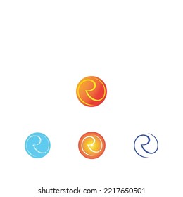 R,RR, Abstract initial monogram letter alphabet logo design