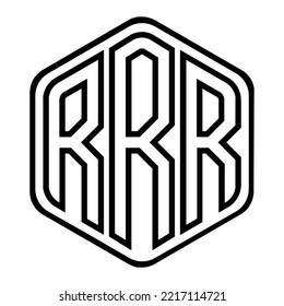 RRR three-letter polygon iconic logo design vector template, monogram, abstract, wordmark, letter mark, business, typography, flat, minimalist, brand, initial letter logo, symbol, geometric,  isolated