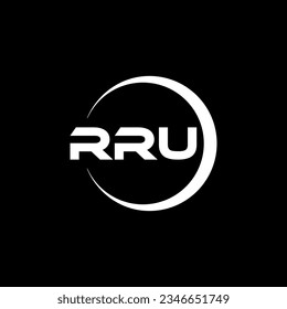 RRU letter logo design in illustration. Vector logo, calligraphy designs for logo, Poster, Invitation, etc.