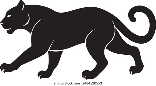 rrunning black panther silhouette Illustration