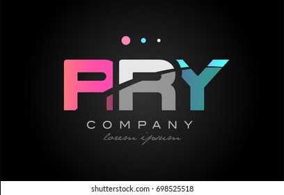 RRY r r y three 3 letter logo combination alphabet vector creative company icon design template modern  pink blue white grey