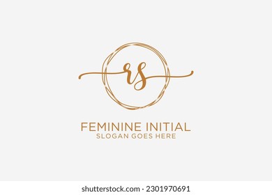 RS beauty monogram and elegant logo design handwriting logo of initial signature, wedding, fashion, floral and botanical with creative template.
